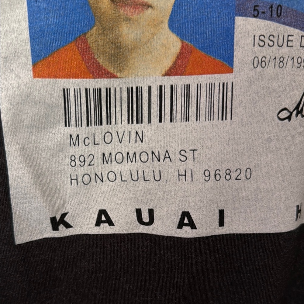 McLovin Hawaii Graphic Black T-Shirt - Picture 3 of 8